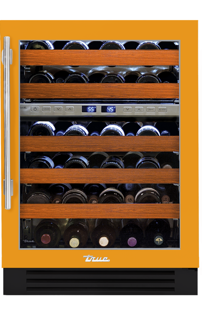 24" Dual Zone Undercounter Wine Cabinet in Saffron