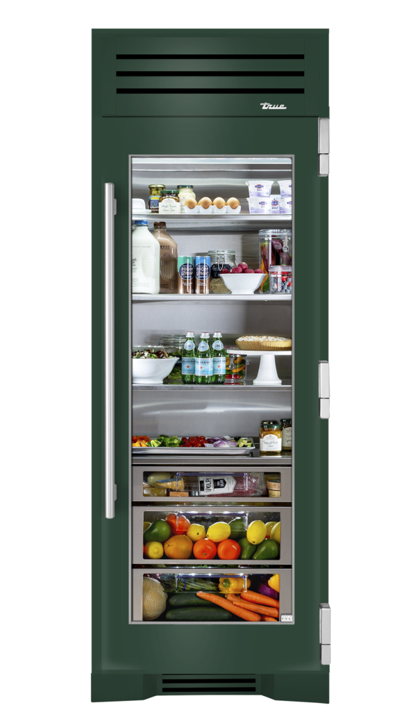 30" Glass Door Refrigerator Column in Emerald