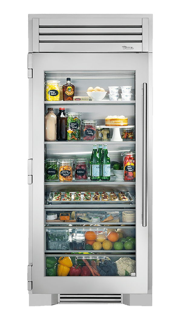36" Glass Door Refrigerator Column in Stainless