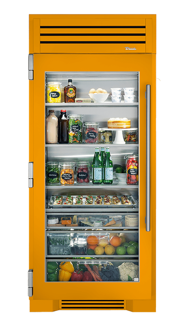 36" Glass Door Refrigerator Column in Saffron