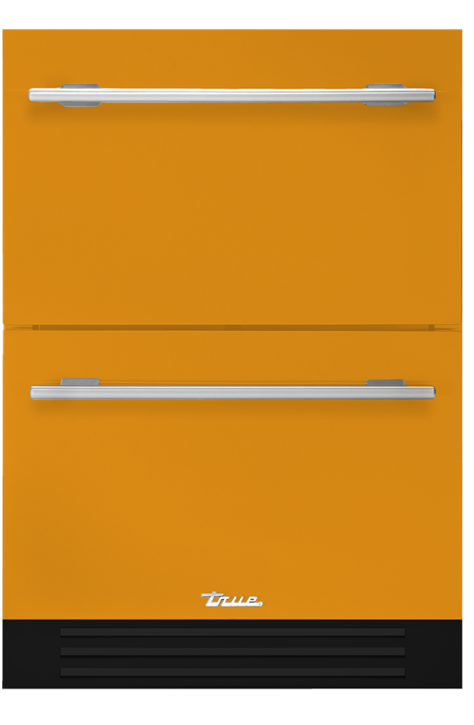 Undercounter refrigerator drawer in saffron