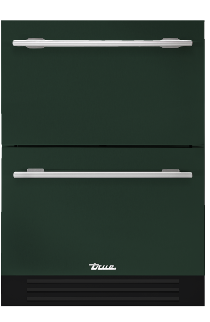 Undercounter refrigerator drawer in emerald