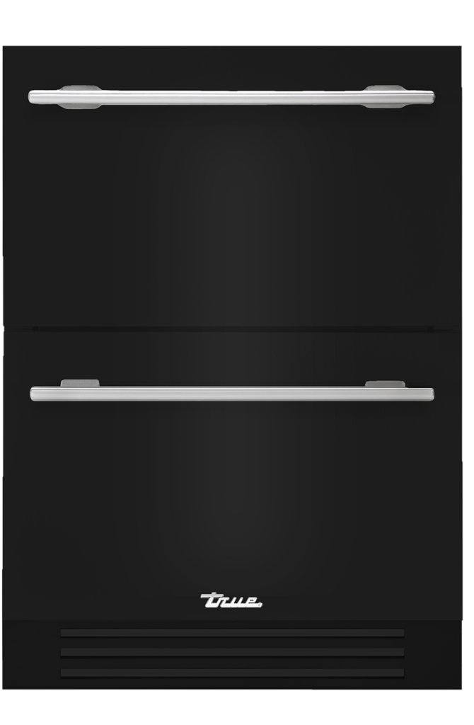 Undercounter refrigerator drawer in gloss black