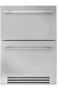 Undercounter refrigerator drawer in stainless