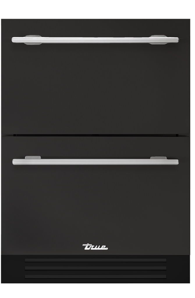 Undercounter refrigerator drawer in ultra matte black