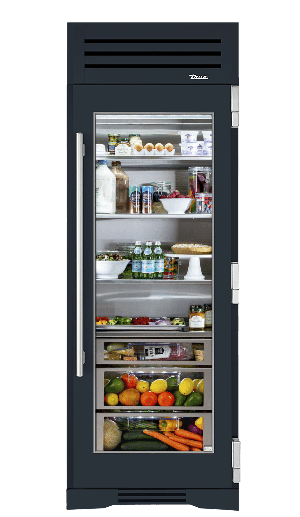 30" Glass Door Refrigerator Column Right Hinge in Juniper